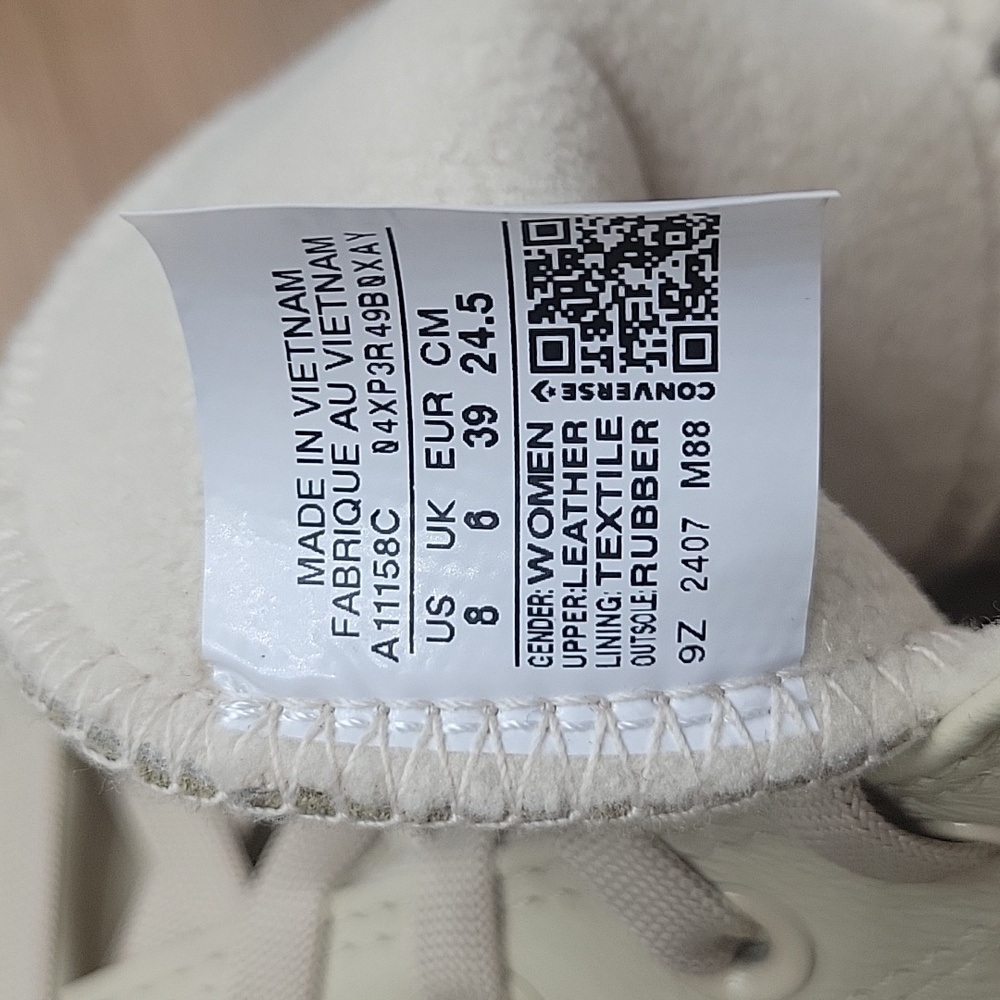 Converse Women's Off-White High-Top Sneakers - Picture 14 of 14